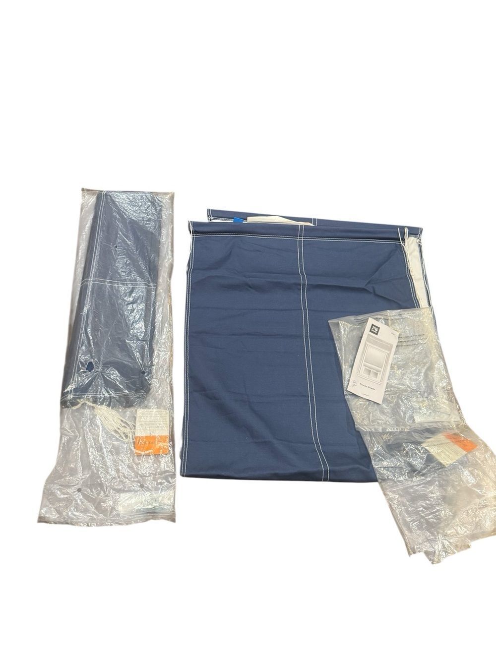 Pottery barn teen Roman shades pair navy and white NEW